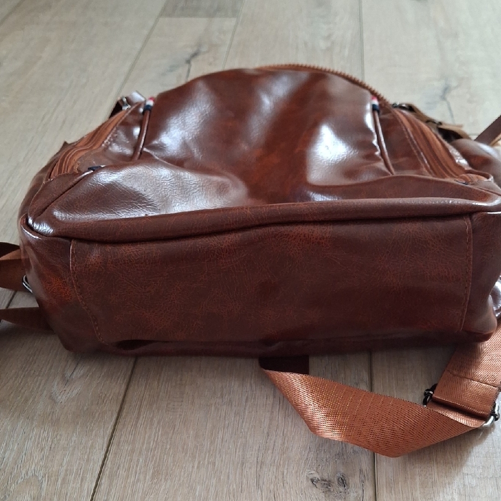 Brown Leather Backpack - Picture 10 of 14